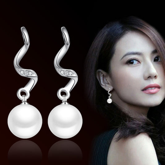 Agate Silver Plated Fully Jeweled Ball Ornament Ear Stud